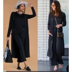 Brigitte Brianna Lifestyle Cardigan Duster Med Black Made in USA Essential Set